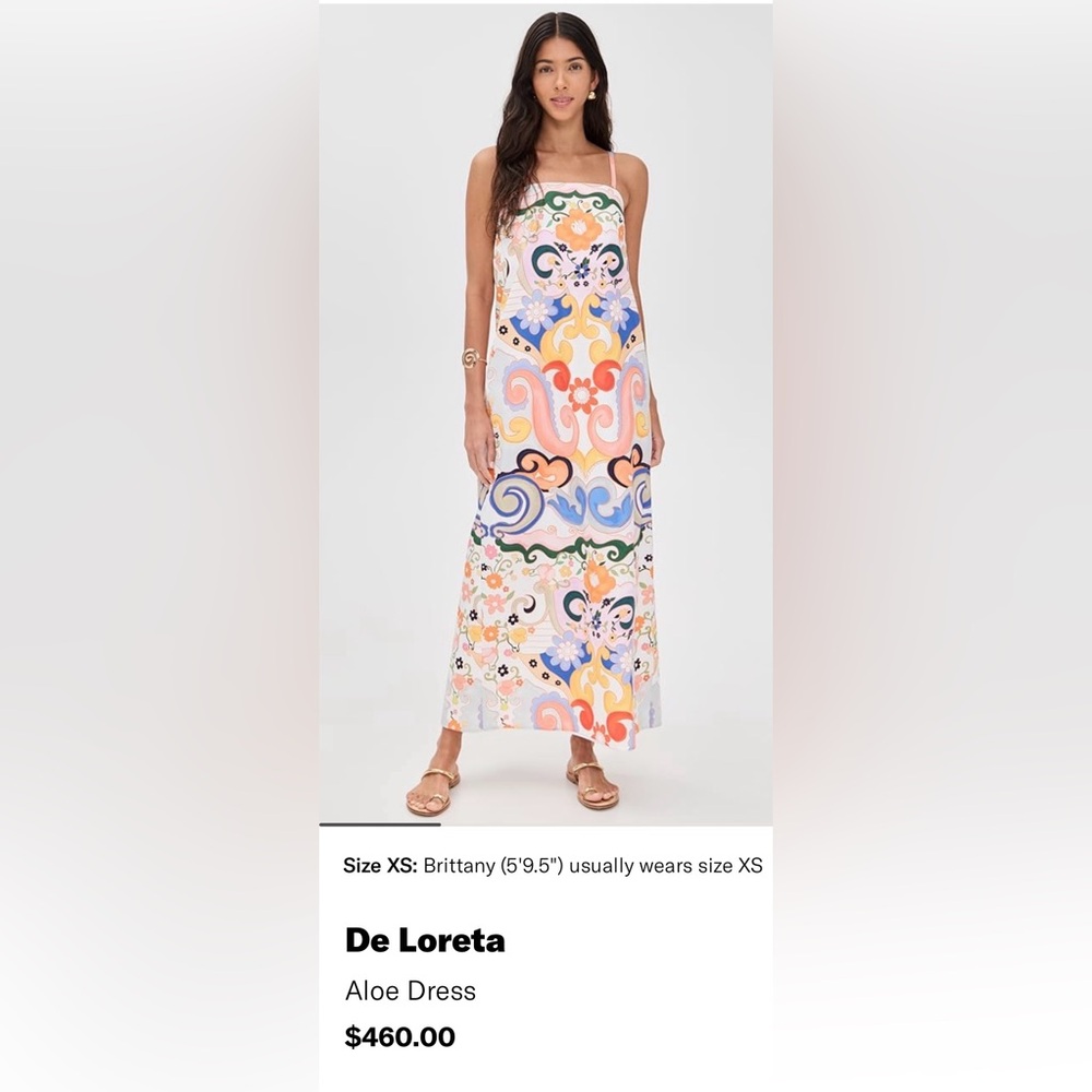 STUNNING! NWT Tuckernuck De Loreta Watercolor Aloe Strapless Dress XL 12 14 16 - Picture 4 of 8